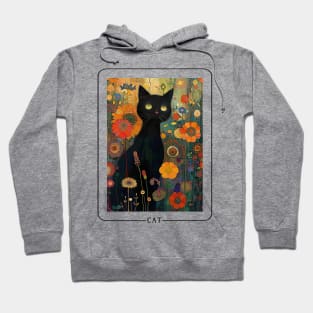 Black Cat Among Flower Hoodie